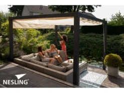 Nesling Aluminium Pergola Optiva Coolfit 319 X 319 Antraciet -Tuin Hart Boutique 1 2 nesling aluminium pergola optiva coolfit 319 x 319 antraciet sfeer n760 506 293