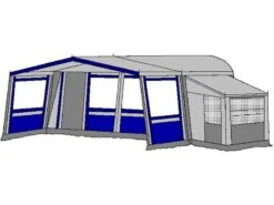 Te Velde Voortent De Wenne 240 Cm Blauw -Tuin Hart Boutique 1 2 te velde voortenten met uitbouw de wenne blauw6