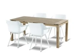 Hartman Tuinset Sophie Studio Wit Met Beach7 Old Teak Tafel 180