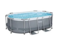 Bestway Zwembad Power Steel Set Ovaal Grijs 305