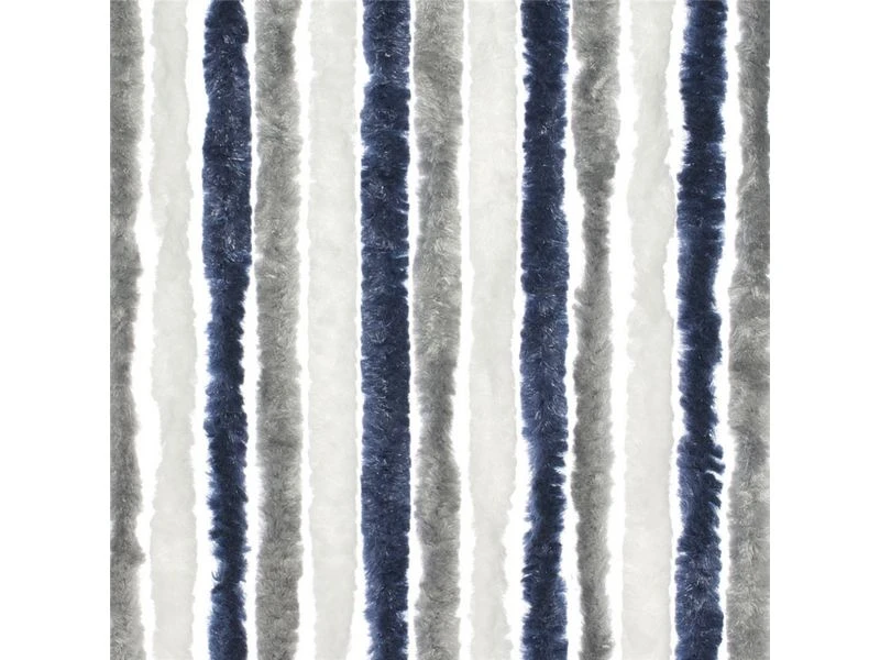 Travellife Chenille Grijs/wit/blauw 56x185cm 3 Travellife Chenille Grijs/wit/blauw 56x185cm