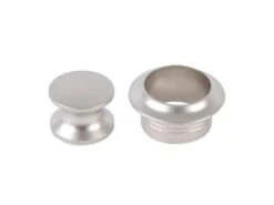 Fjord Outdoor Knop+ring Zilver Mat Pushlock à 2 St.