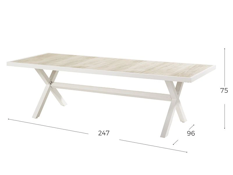 Hartman Canterbury Tuintafel 247 Wit 4 Hartman Canterbury Tuintafel 247 Wit - Afbeelding 2