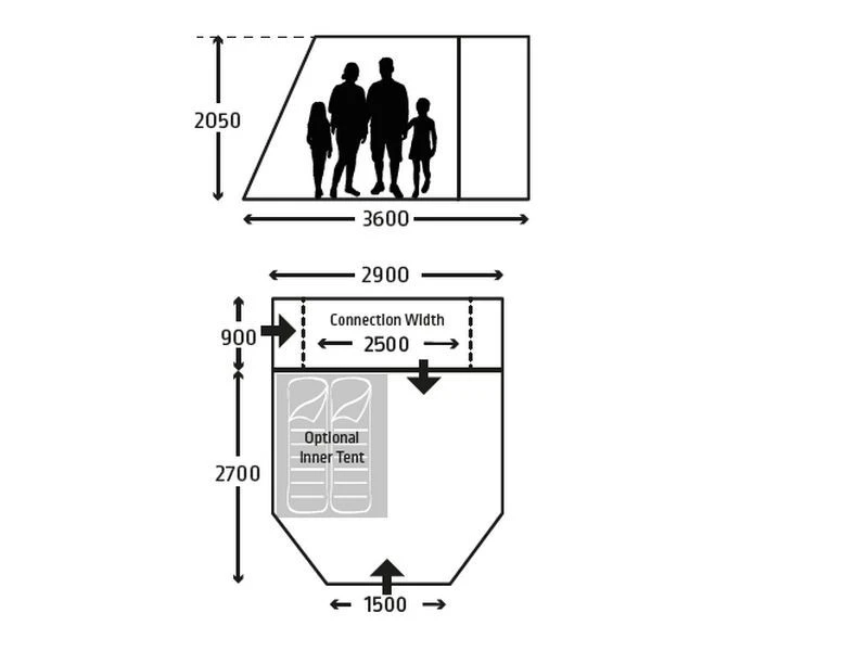 Kampa Camper-bus Voortent Action 4 Kampa Camper-bus Voortent Action - Afbeelding 2