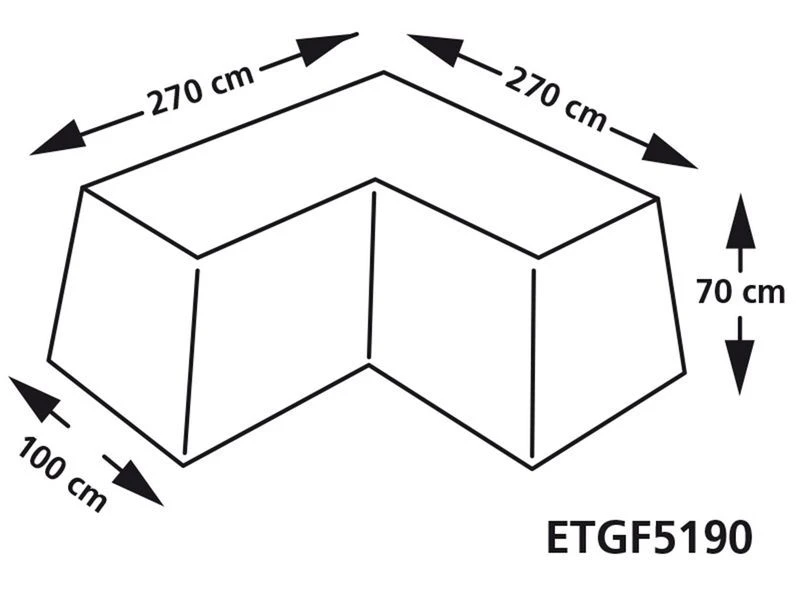 Eurotrail Hoes Voor Lounge Bank L 270 - 270 4 Eurotrail Hoes Voor Lounge Bank L 270 - 270 - Afbeelding 2