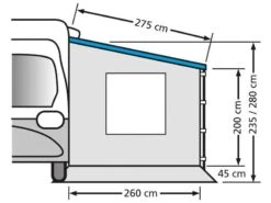 Eurotrail Zijwand Casetteluifel Met Raam 275 -Tuin Hart Boutique eurotrail zijwand camperluifel fiamma omnistore 275 etct0027 275w 1