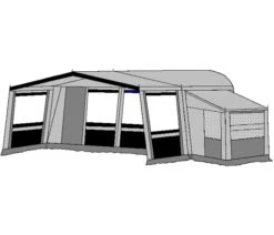 Te Velde Voortent De Vaart Lux 310 Cm. Antraciet -Tuin Hart Boutique te velde voortenten met uitbouw en luifel de vaart lux antraciet1