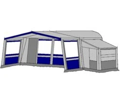 Te Velde Voortent De Vaart Lux 310 Cm. Blauw -Tuin Hart Boutique te velde voortenten met uitbouw en luifel de vaart lux blauw8